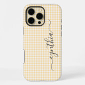Coque iPhone 16 Pro Max Petite Gingham Signature Beige (Verso)