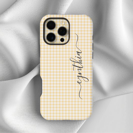 Coque iPhone 16 Pro Max Petite Gingham Signature Beige