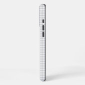 Coque iPhone 16 Pro Max Petite signature gingham gris clair (Côté gauche)
