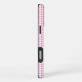 Coque iPhone 16 Pro Max Petite signature gingham rose pâle (Côté droit)