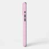 Coque iPhone 16 Pro Max Petite signature gingham rose pâle (Côté gauche)