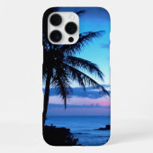 Coque iPhone 16 Pro Max Photo de plage d'île tropicale Océan Rose Bleu Cou (Verso)
