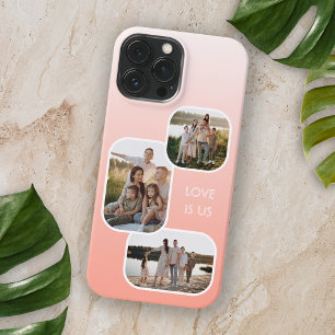 Coque iPhone 16 Pro Max Photos Personnalisées Sur Ombre Coral Peach Orange