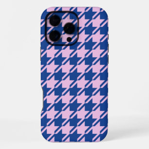 Coque iPhone 16 Pro Max Pied de fond rose+Motif bleu