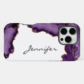 Coque iPhone 16 Pro Max Pierre d'Agate Violette Géode iPhone (Verso Horizontal)