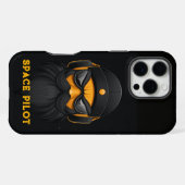 Coque iPhone 16 Pro Max Pilote d'espace noir (Verso Horizontal)
