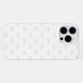 Coque iPhone 16 Pro Max Pink White Bow Pattern Coquette Girly Spring (Verso Horizontal)