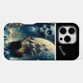 Coque iPhone 16 Pro Max Pirate Ship Skull Moon's Shadow (Verso Horizontal)