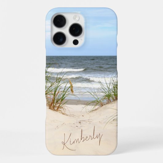 Coque iPhone 16 Pro Max Plage avec nom (Verso)