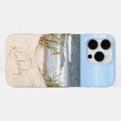 Coque iPhone 16 Pro Max Plage avec nom (Verso Horizontal)
