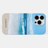 Coque iPhone 16 Pro Max Plage tropicale moderne de sable (Verso Horizontal)