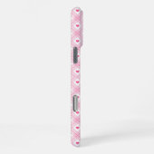 Coque iPhone 16 Pro Max Plaid à coeur rose (Côté droit)
