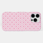 Coque iPhone 16 Pro Max Plaid à coeur rose (Verso Horizontal)