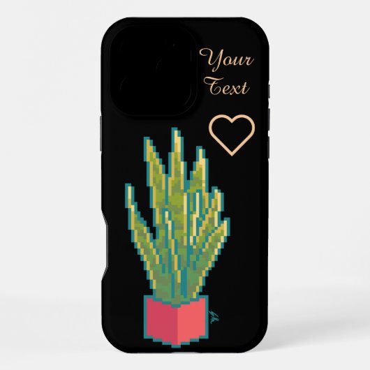 Coque iPhone 16 Pro Max Plante serpent, pixel art (Verso)