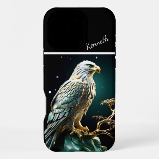 Coque iPhone 16 Pro Max Pleine Lune Aigle (Verso)