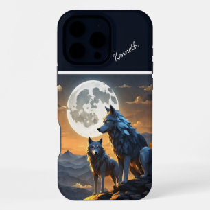Coque iPhone 16 Pro Max Pleine lune et Howl de Wolf