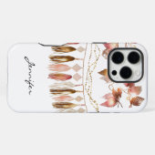 Coque iPhone 16 Pro Max Plumes de Bohême Inde Leaf iPhone (Verso Horizontal)