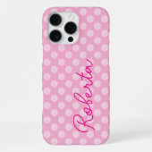 Coque iPhone 16 Pro Max Point Polka rose clair personnalisé (Verso)