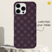 Coque iPhone 16 Pro Max Points violets sophistiqués Initiales Nom personna
