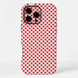 Coque iPhone 16 Pro Max Pois classique élégant rouge et blanc motif