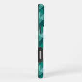 Coque iPhone 16 Pro Max Polygone géométrique moderne Monogramme Turquoise (Côté droit)