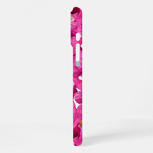 Coque iPhone 16 Pro Max Poppies rose violet Galore Motif (Côté gauche)