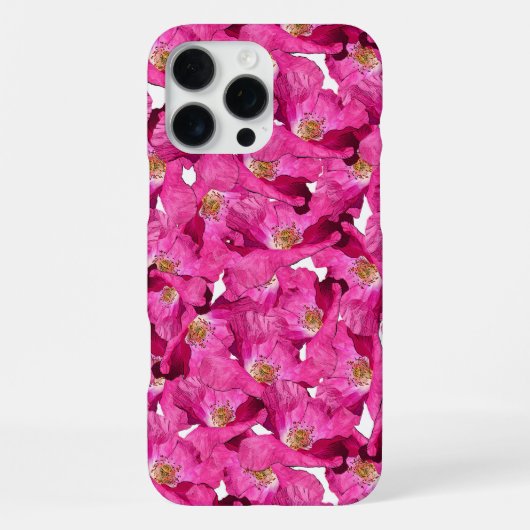 Coque iPhone 16 Pro Max Poppies rose violet Galore Motif (Verso)