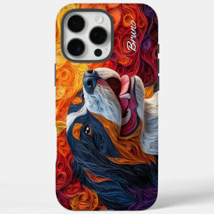 Coque iPhone 16 Pro Max Portrait coloré de Bouviers Bernois