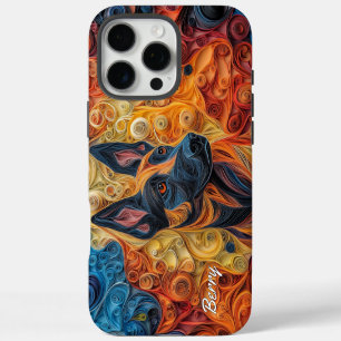 Coque iPhone 16 Pro Max Portrait coloré de Malinois belge