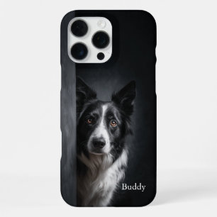 Coque iPhone 16 Pro Max Portrait de Border Collie personnalisé