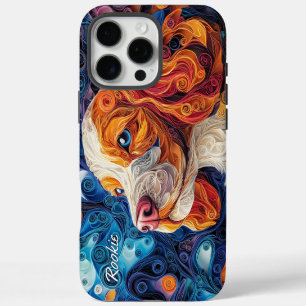 Coque iPhone 16 Pro Max Portrait de Cavalier King Charles Coloré