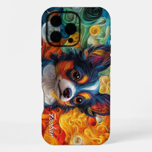Coque iPhone 16 Pro Max Portrait de Chihuahua Coloré