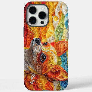 Coque iPhone 16 Pro Max Portrait de Chihuahua Coloré