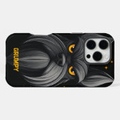 Coque iPhone 16 Pro Max Portrait de Schnauzer noir (Verso Horizontal)
