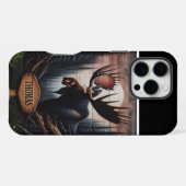 Coque iPhone 16 Pro Max Portrait D'Oie Avec Nom (Verso Horizontal)