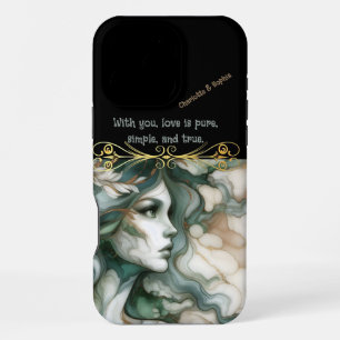 Coque iPhone 16 Pro Max Portrait élégant d'une femme aux cheveux