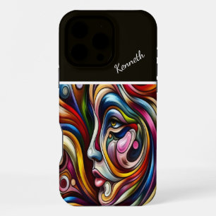 Coque iPhone 16 Pro Max Portrait Femme Coloré En Couleur