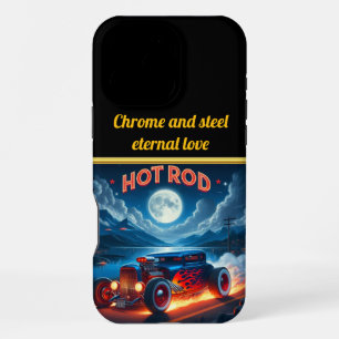 Coque iPhone 16 Pro Max Promenade sous le clair de lune dans un hot rod cl