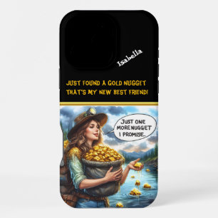 Coque iPhone 16 Pro Max Prospecteur à la recherche de rêves dorés dans la