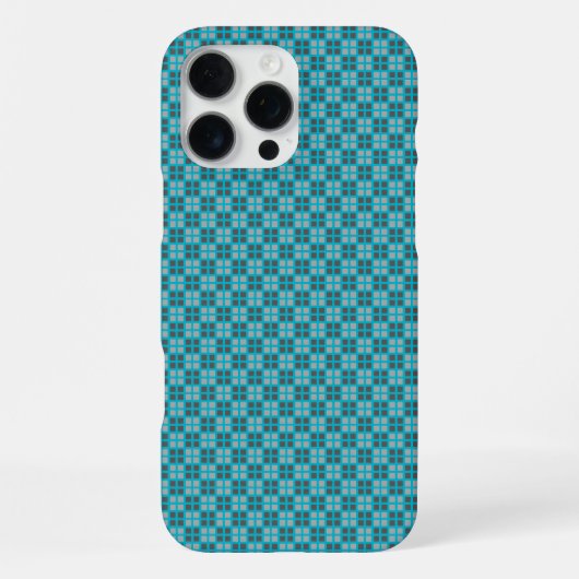 Coque iPhone 16 Pro Max Protecteur iPhone Micro À damiers bleu (Verso)