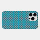 Coque iPhone 16 Pro Max Protecteur iPhone Micro À damiers bleu (Verso Horizontal)
