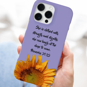 Coque iPhone 16 Pro Max Proverbes 31:25 Parole Bible Personnalisé Tourneso