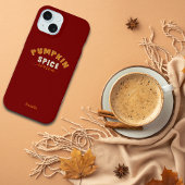 Coque iPhone 16 Pro Max Pumpkin Spice Vibes Personalize Name Phone Case
