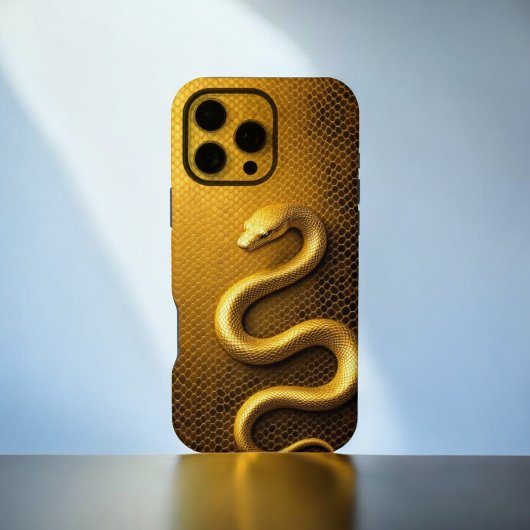 Coque iPhone 16 Pro Max Python Doré
