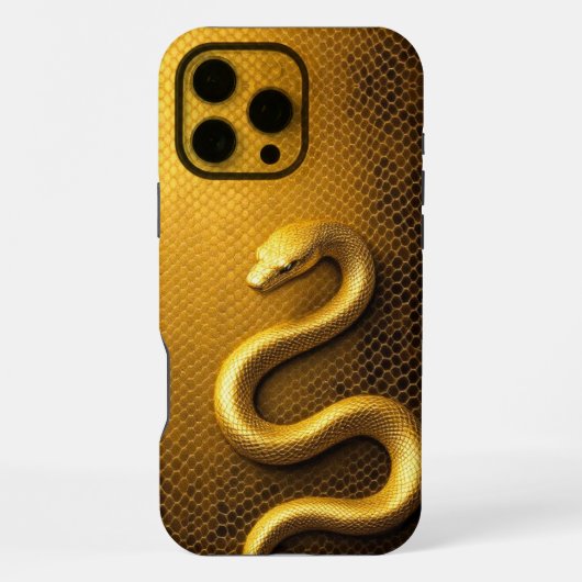 Coque iPhone 16 Pro Max Python Doré (Verso)