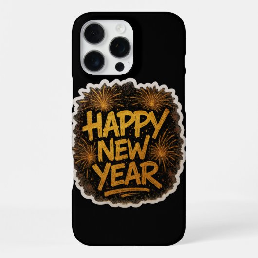 Coque iPhone 16 Pro Max Radiant Graffiti Style Joyeuse explosion du Nouvel (Verso)