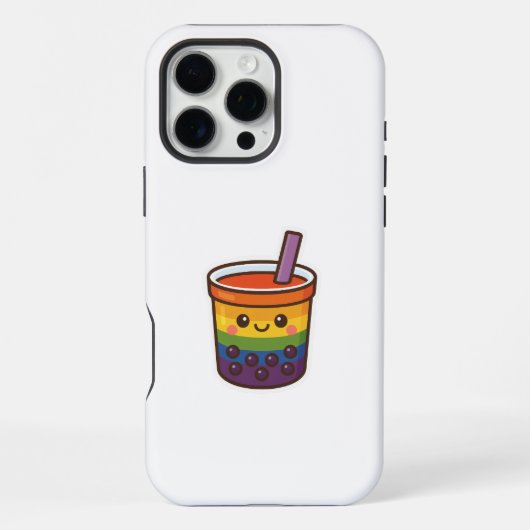Coque iPhone 16 Pro Max Rainbow Bubble Tea LGBTQ+ Pride (Verso)