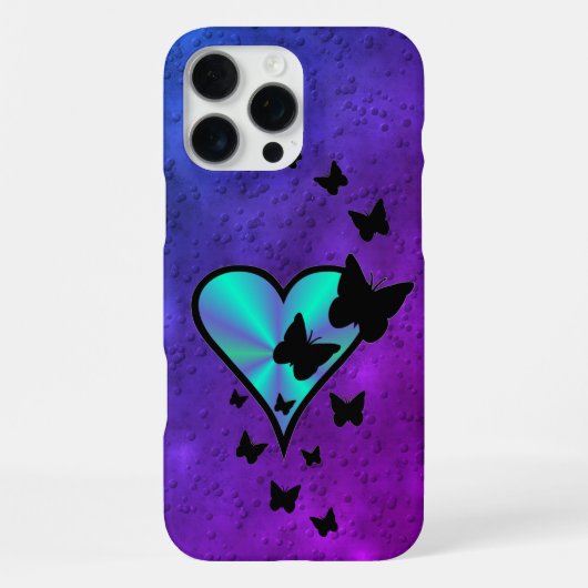 Coque iPhone 16 Pro Max Rainbow heart and Butterfly (Verso)