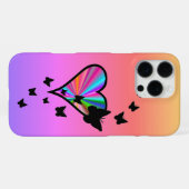 Coque iPhone 16 Pro Max Rainbow heart and Butterfly (Verso Horizontal)