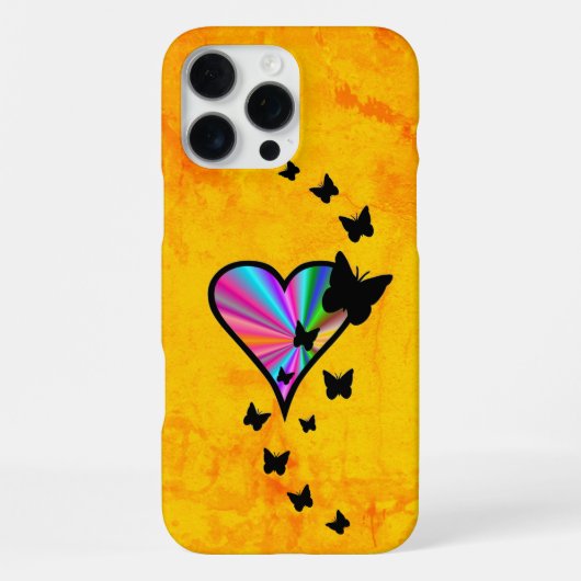 Coque iPhone 16 Pro Max Rainbow heart and Butterfly (Verso)